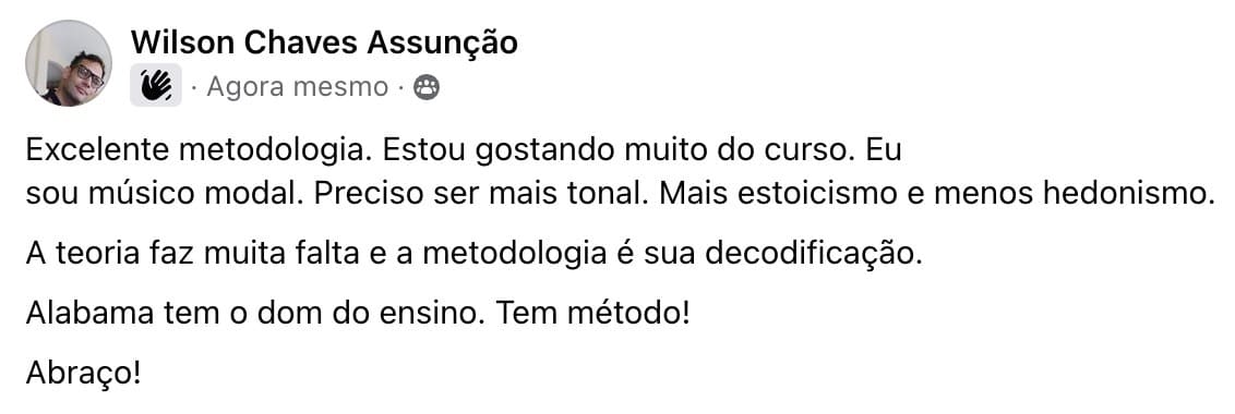 Print original de depoimento de aluno 11