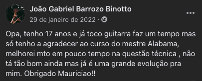 Print original de depoimento de aluno 13